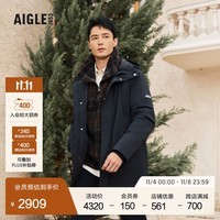 AIGLE艾高秋冬款GORE-TEX户外防风防雨透汽休闲棉服男士外套 黑色 AP191 XL(185/100A)