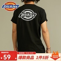 dickies纯棉短袖T恤男 夏季圆领休闲简约城市轻户外基本款百搭上衣 11799 黑色 L