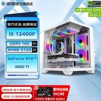 影驰全家桶 海景房12代i5 12400F/RTX4060 Ti/RTX4060设计办公游戏台式电脑组装机主机 配置4:12400F/16G/RTX4060TI白