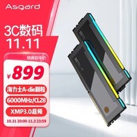 阿斯加特（Asgard）32GB(16Gx2)套 DDR5 6000 台式机内存条 RGB灯条-博拉琪Ⅱ代【C28】极夜黑