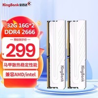 金百达银爵DDR4内存 台式机电脑内存条 游戏电竞马甲条 银爵DDR4 2666 32G(16G*2）