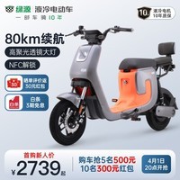 绿源（Luyuan）电动车48V24A新国标电动自行车锂电通勤代步车 液冷电机   K5 魅影灰