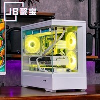 爱国者(aigo)星璨岚机箱海景房电脑台式机MATX主机箱水冷定制灯板 星璨 岚 白色【M-ATX/360水冷】