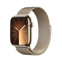 Apple/苹果 Watch Series 9 智能手表GPS+蜂窝款45毫米金色不锈钢表壳金色米兰尼斯表带 MRPM3CH/A