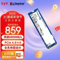 金士顿（Kingston）2TB SSD固态硬盘 M.2(NVMe PCIe 4.0×4) NV3系列 读速6000MB/s 适配《黑神话：悟空》游戏 