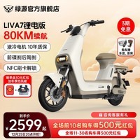 绿源（Luyuan）LIVA7豪华版新国标电动自行车 48V24Ah锂电 通勤代步轻便电动车 liva7锂电版 空间白