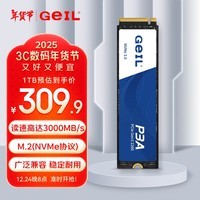 GEIL金邦 1TB SSD固态硬盘 M.2接口PCIe 3.0（NVMe协议）台式机笔记本硬盘  高速3000MB/S P3A系列