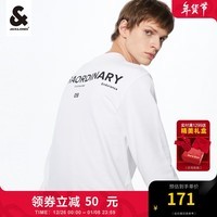 杰克·琼斯（JACK&JONES）秋季男装衣服潮流字母纯棉上衣运动卫衣长袖打底衫多色卫衣套头衫 A06 本白色 175/96A/M