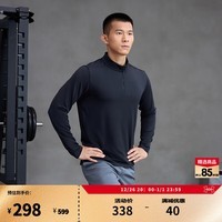 安德玛（UNDERARMOUR）秋冬Motion男子亲肤训练运动拉链长袖T恤1386980 黑色001 L