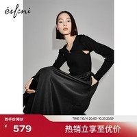 伊芙丽（eifini）【商场同款】伊芙丽连衣裙1F2190481 黑色 160/84A/M