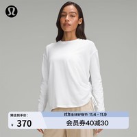 lululemon丨Side-Cinch 女士棉混纺双侧抽绳长袖 T 恤 LW3FZ0S 白色 4