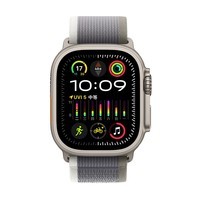 Apple/苹果 Watch Ultra2 智能手表GPS+蜂窝款49毫米钛金属表壳绿配灰色野径回环式表带M/L MRFP3CH/A