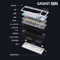 VGN V98pro 游戏动力三模热插拔客制化键盘 机械键盘2.4G/有线/蓝牙 GASKET结构 V98Pro 蒸汽波轴Pro 黑加仑（预售）
