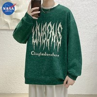 NASA RHUDE【福利】秋季情侣款圆领卫衣潮流休闲宽松长袖百搭套头上衣Y280 绿色 2XL