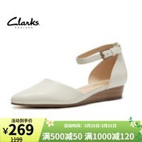 Clarks【京东奥莱】女款正装坡跟皮带扣简约包头凉鞋女Sense Eva外穿261 36