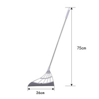 OLOEY硅胶魔术扫把方便擦玻璃擦窗户卫生间刮水器干湿两用拖把 【灰色】拼接杆26cm款