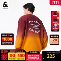 杰克·琼斯（JACK&JONES）2024夏新款休闲潮流渐变设计宽松圆领男士衣服卫衣男款223433076 F10黄棕色 170/92A/S