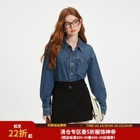 范思蓝恩新复古回潮衬衫式牛仔外套女2024秋新款休闲叠搭美式复古13121 牛仔蓝 M