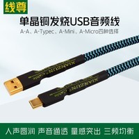 线尊（XIANZUN）UA780单晶铜发烧USB音频线typec转A口mini迷你micro连接线 USB A-C (1条) 1米