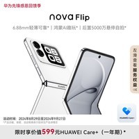 华为 nova Flip小折叠 256GB 零度白 轻薄可靠 鸿蒙AI趣玩 后置5000万悬停自拍智能手机