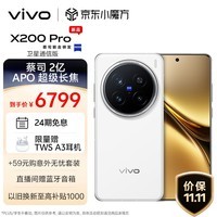 vivo X200 Pro 卫星通信版 16GB+1TB 白月光 蔡司2亿APO超级长焦 蓝晶×天玑9400 6000mAh蓝海电池 手机