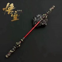 现货黑神话悟空游戏周边如意金箍棒合金兵器摆件道具手办模型玩具 金箍棒22厘米【铜色】+礼盒+展架