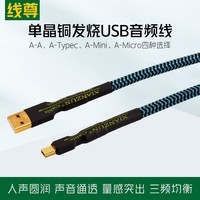 线尊（XIANZUN）UA780单晶铜发烧USB音频线typec转A口mini迷你micro连接线 USB A-Mini (1条) 0.5米
