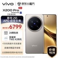 vivo X200 Pro 卫星通信版 16GB+1TB 钛色 蔡司2亿APO超级长焦 蓝晶×天玑9400 6000mAh蓝海电池 手机