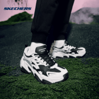 斯凯奇（Skechers）机甲鞋2代丨男女同款老爹鞋秋季运动情侣跑步复古潮流增高休闲鞋 【女款】WBK 白色/黑 37.5