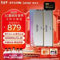 雷克沙（Lexar）DDR5 6000 32GB(16GB×2)套条 电竞RGB灯条台式内存条 海力士A-die颗粒 C28 Ares战神之翼 银色