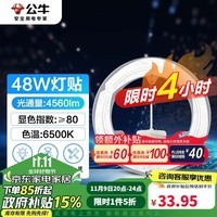 公牛（BULL）Led吸顶灯高亮圆形灯贴替换灯盘光源 48W/圆形/6500K