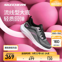 斯凯奇（Skechers）云迹2代丨跑步鞋男女回弹缓震轻便网布透气秋季情侣款休闲运动鞋 女款-黑色/紫红色/BKFS 35