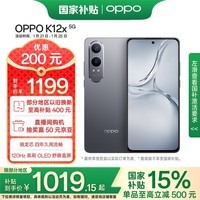 OPPO K12x 12GB+256GB 钛空灰 政府补贴 120Hz旗舰级OLED直屏 80W闪充 5500mAh大电池 骁龙智能5G手机