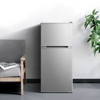 美的(Midea) 112升两门冰箱 小型迷你家用租房宿舍 冷藏冷冻双开门双温 节能省电 BCD-112CM 灰色