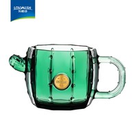 乐唯诗（NERVISHI）仙人掌玻璃杯套装家用高颜值水杯创意喝水仙女杯子ins风可叠茶杯 仙人掌水杯【墨绿色】 275ml 1只