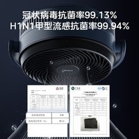 美的（Midea）【直流变频】99%净化除菌3D摇头空气循环扇家用落地扇台式柔风电风扇轻音节能桌面小风扇 GDG24ZR