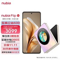 努比亚（nubia）Flip 12GB+512GB 香芋色 高通骁龙芯片 5000万后置双摄 120Hz屏 5G拍照AI小折叠屏