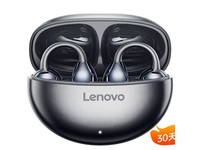 联想（lenovo）骨传导概念蓝牙耳机耳夹开放式无线不入耳蓝牙5.4耳机运动跑步通话降噪苹果小米通用TA410风暴灰