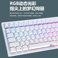 RK98 机械键盘有线键盘游戏键盘100键98配列RGB背光电脑键盘热插拔键线分离白色茶轴