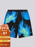 CLOT【CLOTTEE】龙形火焰卫裤短裤 陈冠希主理 蓝色 00S