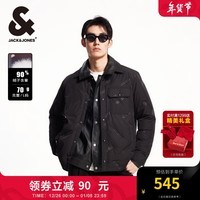 杰克·琼斯（JACK&JONES）冬男百搭个性时尚简约口袋翻领复古休闲夹克外套羽绒服224423002 E41黑色 190/108A/XXL