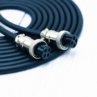 适用于惠威M200a M100MKII D1080 H5音响主副音箱连接线4芯纯铜音频线 黑色4芯孔对孔 8米
