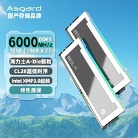 阿斯加特（Asgard）32GB(16Gx2)套 DDR5 6000 台式机内存条 RGB灯条-博拉琪Ⅱ代【C28】极地白