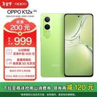 OPPO K12x 8GB+256GB 凝光绿 120Hz 旗舰级OLED直屏 80W闪充 5500mAh大电池  骁龙智能学生新款5G手机