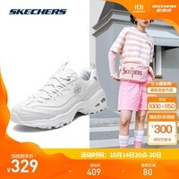 斯凯奇（Skechers）小白熊丨老爹鞋女秋季新款革面复古潮流休闲学生跑步运动鞋小白鞋 银标小白熊/WSL 37.5