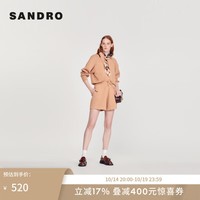 SANDRO女装旷野美拉德圆领廓形宽松纯色针织卫衣SFPPU01528 6021/棕色 1