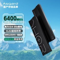 阿斯加特（Asgard）64GB(32Gx2)套 DDR5 6400 台式机内存条 雷神索尔马甲条 极夜黑 C32