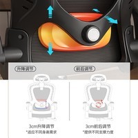 人体工学椅办公椅3D腰靠升降电竞椅子 白框黑丨3D腰靠+3级杆+乳胶坐垫 钢制脚