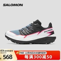 萨洛蒙（Salomon）女款 户外运动轻量透气稳定抓地包裹防护越野跑鞋 THUNDERCROSS 黑色 473823 3.5 (36)