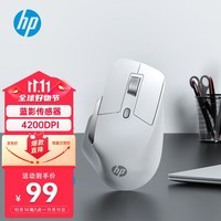 惠普（HP）Professor 1无线蓝牙鼠标 人体工学设计办公轻音鼠标 可充电三模笔记本电脑ipad通用 高端白色